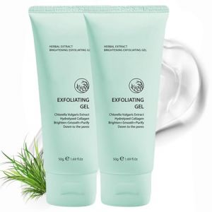 Herbal Exfoliating Brightening Gel,50g Herbal Gel Exfoliant Visage Et Corps,Gommage Corps Exfoliant,Gelee Eclaircissante Gommage,Gentle Exfoliator for Face,Skin Exfoliator,Texture Douce (2PC, 50g) (FEIBAO&-Wu, neuf)