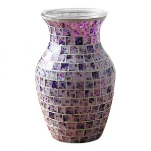 AiiBowy Vase en Mosa&iuml;que, Vases D&eacute;coration D'int&eacute;rieur, Vases Verre Vintage, Vase &agrave; Fleurs, D&eacute;coration Vasen Moderne pour Salon Chambre Table Wedding Party Office (Violet) (HuuFan Shop, neuf)