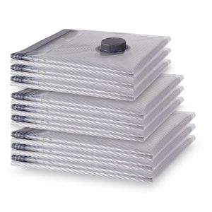 Vacbird Lot de 9 Sacs Sous Vide Vetement Aspirateur, 3 * 40x50cm, 3 * 40x60cm, 3 * 50x60cm, Sac de Rangement Sous Vide R&eacute;utilisable, Housse Sous Vide Peu Encombrant pour Pulls, Chemises, Voyages (NIANZE, neuf)