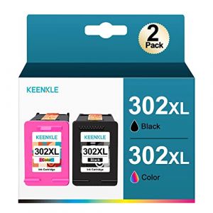 KEENKLE 302 XL 302XL Cartouches d'encre Remplacement pour Cartouches HP 302 pour HP 302 XL Noir et Couleur pour Officejet 3830 3831 3832 4650 Envy 4520 DeskJet 1110 2130 3630 (1 Noir, 1 Tri-Colore) (bajiko, neuf)