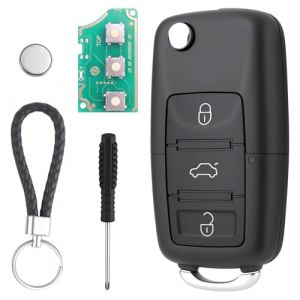 3 Boutons Coque de Cl&eacute; de Voiture avec ID48 434 MHz Composants Electroniques Compatible avec VW Golf Polo Tiguan Touran Caddy Skoda Octavia Seat Leon Rechange T&eacute;l&eacute;commande Voiture 1K0959753G (WFire-EU, neuf)