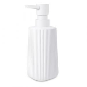 Mamiddle Distributeur Savon Moderne Distributeur de Savon pour Salle de Bain & Cuisine en Verre Distributeur de Savon de Salle de Bain 250ml pour Salle de Bain Plan de Travail (Blanc - 1 pi&egrave;ce) (Mamidlle, neuf)