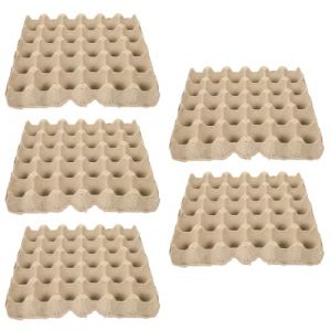 MAGICLULU Plateau &Agrave; &OElig;ufs R&eacute;utilisable 5 Pi&egrave;ces En P&acirc;te &Agrave; Papier Empilable 29.50X29.50X4.00Cm Protection Anti-Chocs Carton Vide Pour Organisation R&eacute;frig&eacute;rateur 30 &OElig;ufs (Rianley, neuf)