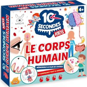 10 Secondes Kids – Jeu Educatif Corps Humain Enfant 4+ – Cartes Mémoire et Observation – Apprentissage Anatomie – Jeu Rapide Famille | 48 Cartes (Kangur, neuf)