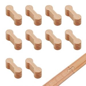 Lot de 10 Connecteurs Universels pour Rails en Bois- Adaptateurs Raccords pour Circuit Train Bois Accessoires Compatibles avec Rails Brio et Autres-Connecteurs pour Extension de Voie en Bois Naturel (JingXuan-shop, neuf)