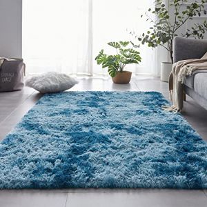 ROHATIM Tapis Salon Shaggy Descente de lit Chambre Grande Taille Tapis Moelleux Carpette pour Chambre Tapis Décoratif de Style Moderne pour Salon Chambre Canapé Natte(Bleu Marine,200 x 300 cm) (ROHAKJ, neuf)