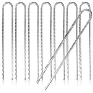 COM-FOUR&reg; Ancrage au Sol 8X XL en Acier Massif, Forme en U 40 cm, &Oslash; 1 cm - Ancrages au Sol galvanis&eacute;s pour Tente, Gazebo, ch&acirc;teau Gonflable, Trampoline, Stable et Inoxydable (COM-FOUR  Vertriebs GmbH, neuf)