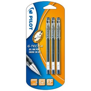 Pilot G-TEC C4 Blister de 3 Rollers Encre Gel Pointe Extra Fine Bleu (DLM Direct FR, neuf)