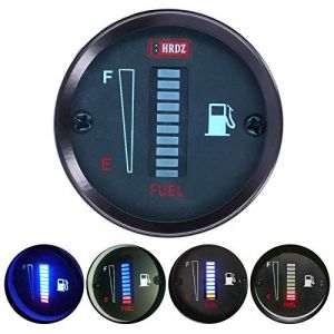 Jauge de niveau de carburant, 52mm Dia 12V universel LED Indicateur de Jauge Jauges de Compteur de Carburant Résistance Réglable pour Voiture Moto Camion RV (Moonyeu, neuf)