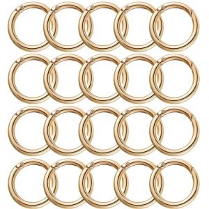 20PCS 28mm Rond Mousqueton, Snap Ressort Anneau Boucle Alliage De Zinc Trousseau Crochet Clips pour Sacs, Sacs &agrave; Main, Porte-cl&eacute;s, Travaux Manuels, Or (BIKASUN, neuf)