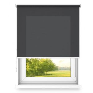 Store Enrouleur à Suspendre - Fixation Murale ou au Plafond - Grande Taille - Fi32 - Support en Acier - Semi-occultant - Couleur Nuit foncée - 1400 x 1800 mm (time4blinds, neuf)
