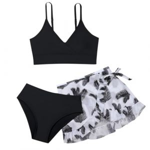Maillot Adolescente Maillot De Bain Deux Pièces Maillot De Bain Ronde Maillot De Bain 14 Ans Maillot De Bain Maillots Deux Pièces Ensemble 3 Pièces Maillot De Bain Maillot (PINTUTU SEXY, neuf)