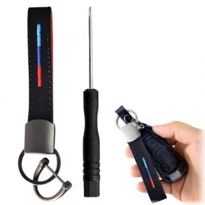 OIXYAZ Porte-cl&eacute;s Universel en Cuir pour Voiture BMW，porte cle bmw &ndash; Compatible E/F/G S&eacute;ries avec M&eacute;daillon M&eacute;tallique (Yaanipa OU, neuf)
