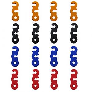 Tendeur de Tente Rouge Corde Tendeur en Alliage d'Aluminium L&eacute;ger Ajusteur de Corde Tente Tendeur de C&acirc;ble de Cordon de 3 Trous Camping Tendeur en Alliage pour Camping Auvent Randonn&eacute;e 16 Pi&egrave;ces (Xinlie, neuf)