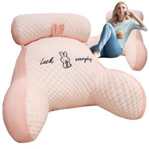 Coussin de Lecture, 70 x 50 cm XL Gros Coussin Dorsal Dossier Canapé Flex Confort, Oreiller de Lecture Lit Adulte avec Soutien du Cou/Bras pour Support Lombaire au Lit, Relaxation (Rose, X-Large) (Suewidfay, neuf)