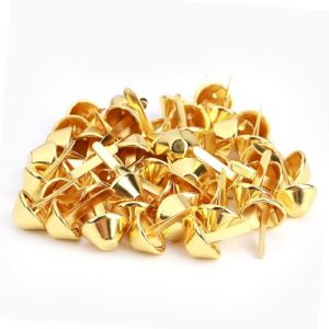 50 -pcs Sac Pieds Stud Spike, 10 mm Portefeuille Cône Studs Plat Métal Spikes Rivet Crochet Brads Brads Sac Bas Boutons pour Sac à Main Portefeuille Vêtements Bricolage Cuir (Fonsyn, neuf)