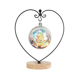 Fosinz Support à Plante Suspendue Bois en Fer pour Suspendre Un Terrarium en Verre, Globe, Ornement de Noël et décoration de Mariage à la Maison(Coeur Rond) (FOSINZ, neuf)