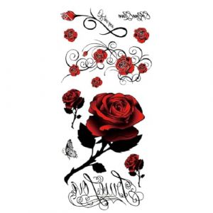 5 Pc Femmes Rose Tatouages Tatouages Temporaires Pour Filles Autocollant Tatouages Sexy Tatouage Ephemere Autocollants Pour Filles Faux Tatouage (PEKNUX, neuf)