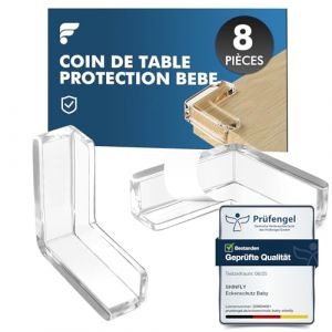 shinfly Coin de Table Protection Bebe, 8 PCS Angle Droit Protection Coin de Table b&eacute;b&eacute;, Protege Angle Bebe S&eacute;curit&eacute; pour Meuble, Bureau, Maison, &Eacute;cole, avec Une Forte adh&eacute;rence (IceDreamOne, neuf)