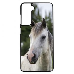 FunKaz Coque pour Samsung S21 FE - d&eacute;cor T&ecirc;te de Cheval Blanc - Coque Noire TPU (ECOCAPS, neuf)