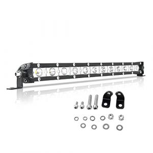 RIGIDON 18cm 30W Phare de Travail Led light Barre, Rang&eacute;e Unique 12V 24V inondation Projecteur LED Voiture Etanche pour 4x4 Voiture Camion Tracteur Bateau, 6000K Blanche feu antibrouillard (JIANDAO, neuf)