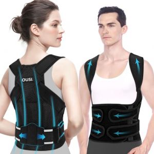 Posture Correcteur Dos Femme Homme: Ceinture Lombaire Dos Support Redresseur Dos Droit - Maintien du Dos du Cou et Des épaules - Sangle de Correction de la Posture Assise Réglable Invisible Noir (XXL) (zhiguangshangmao, neuf)