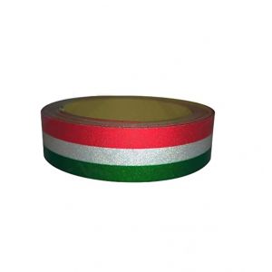 StickersLAb Bande adhésive tricolore drapeau Italie réfléchissant à rayures 25/50 mm (2,5 cm, longueur 1 mètre) (StickersLab, neuf)