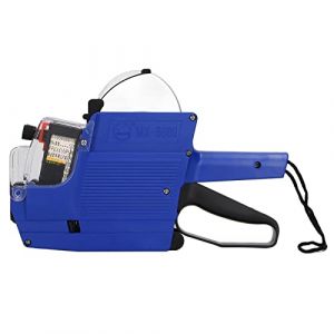 Pistolet D'&eacute;tiquette de Prix &agrave; 10 Chiffres, Pistolet de Prix 2 Lignes Outil de Fixation de Marqueur D'&eacute;tiqueteuse pour le Bureau, Marquage D'&eacute;picerie (Bleu) (Luoyuuk, neuf)
