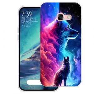 WUACYEAMING Coque pour Samsung Galaxy A3 (2017) Pouces,Anti-Jaunissement &Eacute;tui de Protection Antichoc,Motif &Eacute;tui Finition Premium Silicone Housse Cover TPU Transparente-(Le Loup) (WUACYEAMING, neuf)