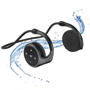 KQLHLHDYZ Casque de sport sans fil Bluetooth 5.0 avec tour de cou, l&eacute;ger, pliable, r&eacute;sistant &agrave; la transpiration pour salle de sport/yoga/voyage (noir) (NYSHJS-Store, neuf)