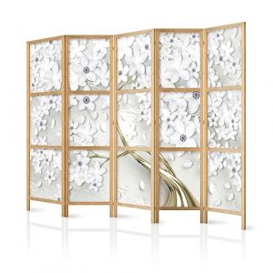 murando élégant Japon-Style Paravent en Bois XXL 225x171cm 5 Parties Une Seule Côté Impression sur Toile intissée 100% Opaque Décoratif avec des Arbres Nature Impression pour Interieur b-C-0969-bh-b (murando, neuf)