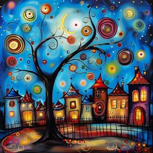 EOBROMD Ciel &Eacute;toil&eacute; Peinture Diamant Adulte, 5D DIY Broderie Diamant Kit Complet Paysage Urbain, Peinture Diamant Artisanat Strass Point de Croix Painting pour Adultes, D&eacute;coration Int&eacute;rieur 30x30 cm (Yeehyc, neuf)