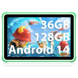 FASTWD Tablette Enfant 10 Pouces Android 14 Tablette 36GB RAM 128GB ROM (SD Expandable),WiFi 5G, BT 5.0,Tablette educative Enfant,HD IPS Screen,Contrôle Parental,Tablette Famille(Vert) (PANSNOW LIMITED, neuf)