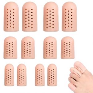 MEXRUMI [12X] Protège-Orteil Embout Protège-Orteil En Silicone Embout Respirant Pour Gros Orteil Pour Ampoules Ongles Manquants Ou Incarnés (Couleur Peau) (Redifirm OU-2, neuf)