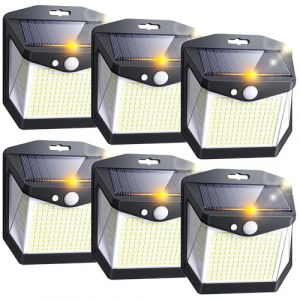 Lampe Solaire Exterieur Mouvement Détecteur: 248 LED Lampe Spot Solaire Extérieur Détecteur de Mouvement 3 Modes Exterieures Jardin Projecteur Solaires 270° Eclairage pour Patio Garage Lot de 6 (LPEU-001, neuf)