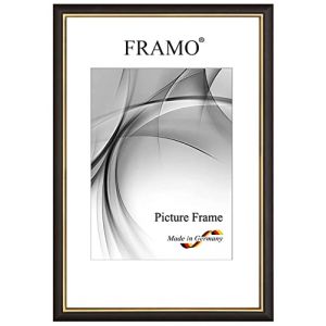 FRAMO Cadre photo 45 x 90 cm en bois massif | Noir d'or | Couleur/taille s&eacute;lectionnable | Cadre pour affiches | Puzzles | Photos N&deg;065 (Framecenter24_online, neuf)