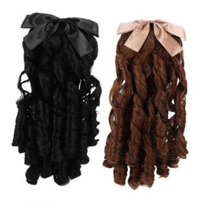 Veemoon Lot De 2 Extensions De Cheveux Synthétiques Style Rétro Pour Femme Postiche Queue De Cheval Bouclée Accessoire Capillaire Pour Déguisement (lucy Liu, neuf)