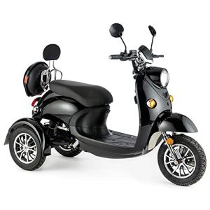 Veleco ® Zt 63 Scooter électrique Personnes âgées Retro Suspension Intégrale, Grande Autonomie, Sûr Et Robuste Scooter Mobilité Réduite Assemblé Et Prêt à Rouler (Noir) (VelecoEU, neuf)