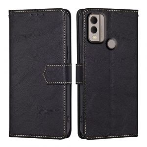 RankOne Coque pour Nokia C22 (6.5" inches), Coque Etui Protection Housse Premium en Cuir PU - Le Noir (Rankone, neuf)