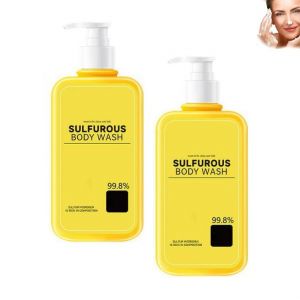 Gel Douche Au Soufre, Savon Liquide Visage Multi-Actions Au Soufre, Pour Le Visage, Le Corps Et Les Cheveux, Hydrate Et RéGule La Production De Sébum, Mousse Dense Pour Un Nettoyage Des Pores (DI-IDIdiiLa, neuf)