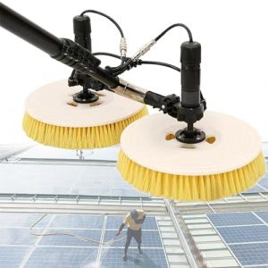 Beachtiful Brosse et Tige de Nettoyage de Panneaux Solaires &eacute;lectriques, avec Convertisseur de Puissance, pour Le Nettoyage des Panneaux Solaires et du Verre, 110V &ndash; 240V,24.6ft(7.5m) (ZHJRZL, neuf)