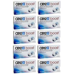 CB12 Boost Chewing-gum sans sucre au goût de menthe forte - Lot de 10 (KE DIRECT, neuf)