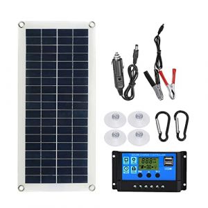 Aumotop Panneau Solaire 300W 12V 24V Panneau Solaire Flexible Monocristallin Cellule Module avec Contrôleur de Charge Solaire pour Bateau RV Camping Car Voiture (Beautycitys, neuf)