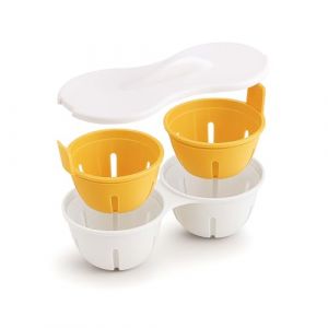 CLOVE Pocheuses &agrave; &oelig;ufs Micro-ondes, Moule &agrave; &oelig;ufs Sans-BPA, Chaudi&egrave;re &agrave; &oelig;ufs, Cuiseur &agrave; Vapeur Micro-ondes &agrave; &oelig;ufs, Double Tasse en Polypropyl&egrave;ne avec Fermeture (jaune) (Clove Home&Kitchen, neuf)