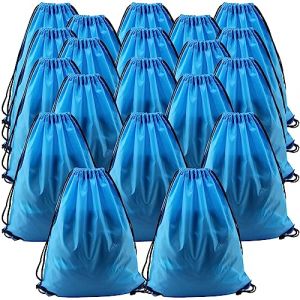 HAKZEON Lot de 20 sacs de sport &eacute;tanches avec cordon de serrage - 34 x 43 cm - Bleu, bleu, 43 x 34cm (HAKZEON, neuf)