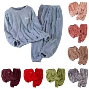 Pyjama Pilou Pilou Femme, Pyjama Femme Hiver Chaud Polaire Chaud Hiver Ensemble De Pyjamas Manche Longue Ultra &eacute;Paississant Deux Pi&egrave;Ces Ensemble De Nuit En Flanelle Loungewear Tenue D'Int&eacute;Rieur (neumixs, neuf)