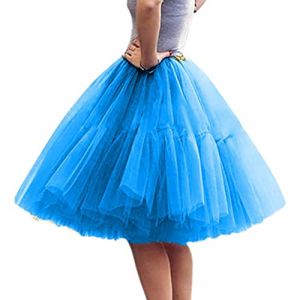 Minetom Tutu Dance Ann&eacute;e 50 Classique Ballet Courte en Tulle Jupon Vintage Couleurs Vari&eacute;es Bouffante pour Soir&eacute;e Party Mariage Cocktail A Bleu One Size (B.W.S KIT, neuf)