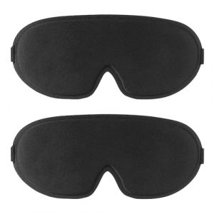 XCRPRT Masque de Nuit Innovant?2Pcs Masque de Nuit 100% Occultant pour Hommes & Femmes, Masque de Sommeil 3D pour Dormeurs Latéraux, Masque de Sommeil Zero Pression pour Hommes et Femmes(Noir) (fuzhourupuruikeji, neuf)