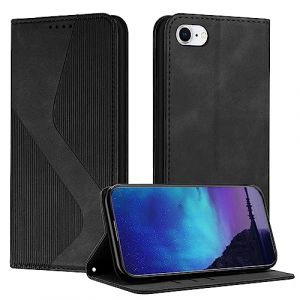 Fatcatparadise Coque pour iPhone 6S/6, Coque iPhone 6S/6 (4,7 Pouces), Housse en Cuir PU Pochette Portefeuille Étui Rabat Clapet Case Porte Carte Magnétique Etui de Protection Flip Case (Noir) (Oldwen, neuf)