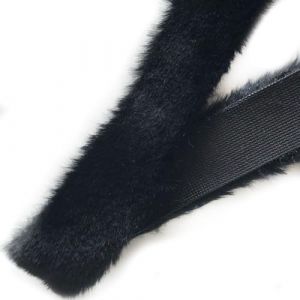 Rockreyoa Lot de 5 bordures en fausse fourrure de 1 m - Ruban d&eacute;coratif color&eacute; en fausse fourrure - Pour accessoires de bricolage, pantoufles, col, pantoufles, d&eacute;coration - Noir - 2 cm (Hongrufa, neuf)